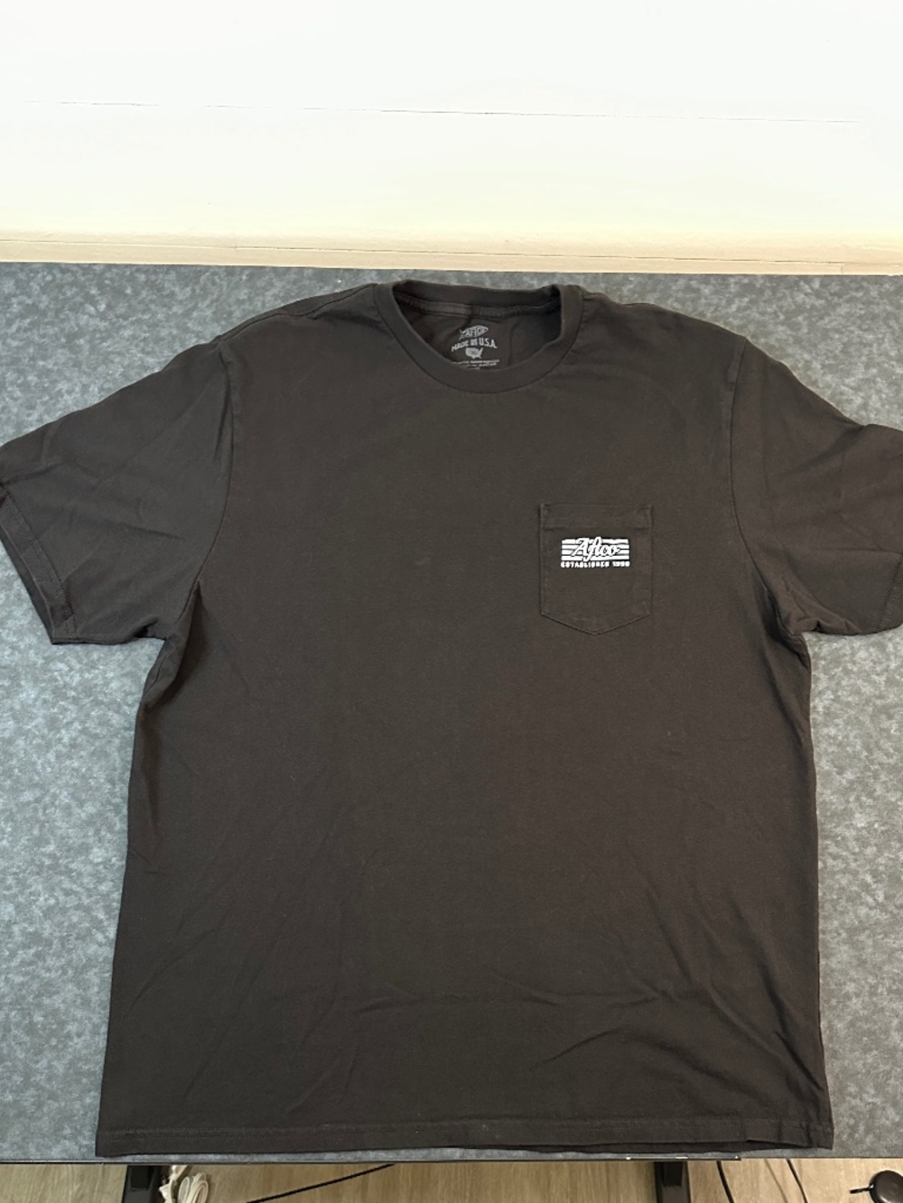 Aftco Established 1958 Black Short Sleeve Pocket T Shirt Size XL
